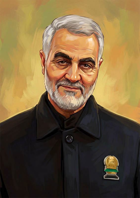 تصویرسازی چهره سردار شهید حاج قاسم سلیمانی